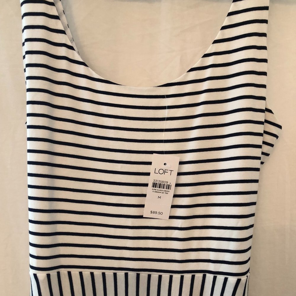 NWT LOFT B/W TANK MIDI DRESS SIZE M